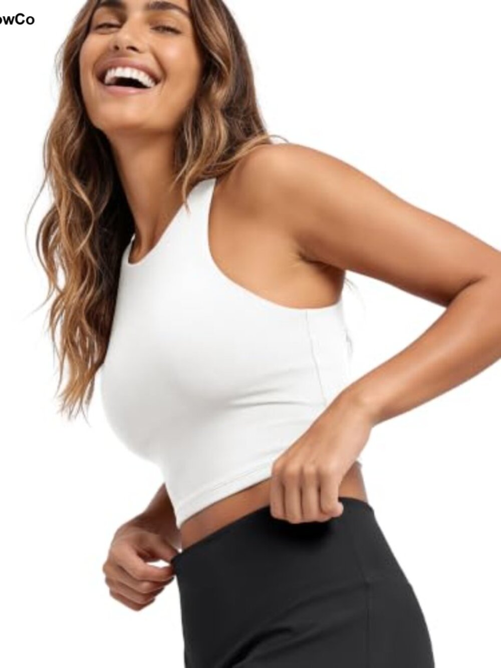 Double Layer High Neck Crop Tank Sleeveless Yoga Top